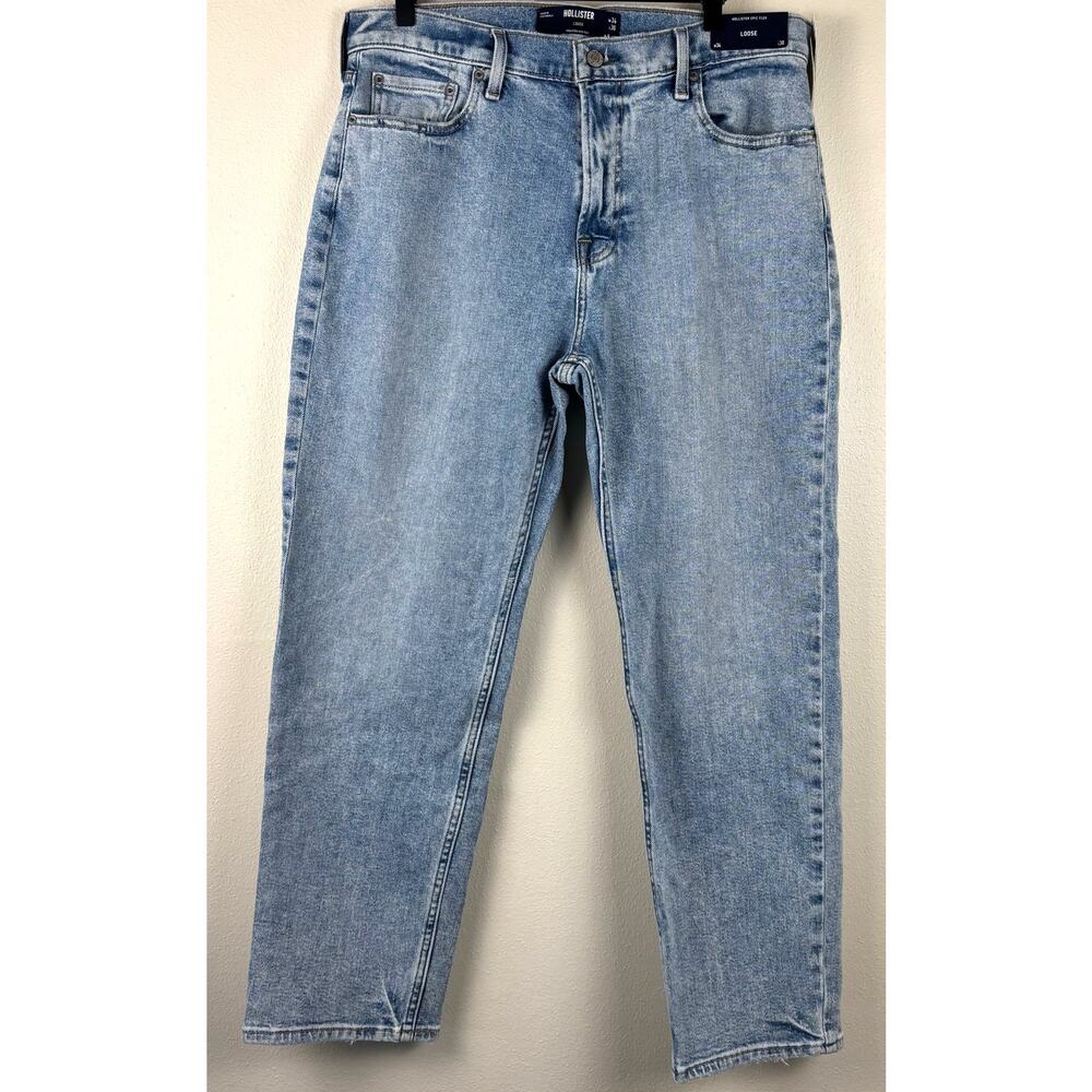 NWT Hollister Epic Flex Loose Men's Jeans 34 x30 Light Wash - Picture 4 of 12